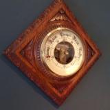 Antique Victorian Diamond Shaped Skeletonised Works Barometer