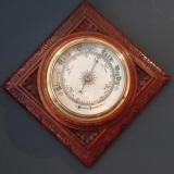 Antique Victorian Oak Diamond Shaped Barometer