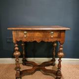 Antique William & Mary Style Walnut Side Table
