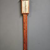 Antique George III Mahogany Stick Barometer by Ortelly & Co of Macclesfield