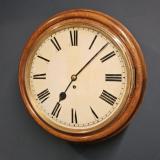 Antique Victorian Oak Cased Single Fusee Dial Clock