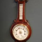 Victorian Antique Polished Oak Nottingham Banjo Barometer by Gray & Selby of Nottingham