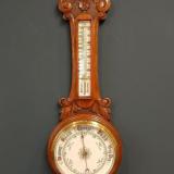 Antique Victorian Oak Porcelain Dial Banjo Barometer at Sturmans Antiques barometer for sale