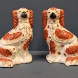 Antique Pair of Mid Victorian Staffordshire Spaniels