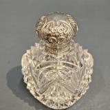 Antique Cut Crystal and Silver Scent Bottle by John Grinsell and Son's of Birmingham 