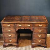 Antique Victorian Walnut Pedestal Desk