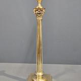 Antique Edwardian Cast Brass Corinthian Column Table Lamp