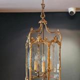 Antique Gilt Brass Octagonal Lantern