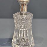 Antique Silver and Enamel Topped Cut Crystal Scent Bottle by Charles Boynton & Sons of Birmingham