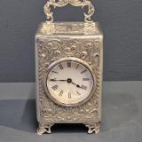 Antique Victorian Silver Carriage Clock by William Comyns of London