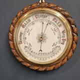 Antique Victorian Oak Rope Twist Ships Barometer