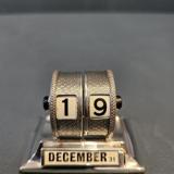 Antique Engine Turned Silver Perpetual Desk Calendar London