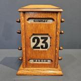 Antique Edwardian Oak Perpetual Desk Calendar