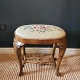 Antique Edwardian Walnut Stool by Pratt's of Bradford