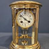 Antique Victorian Gilt Brass Four Glass Mantel Clock by maker Richard & Co of Paris