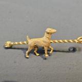 Antique Victorian 9ct Gold Terrier Tie Bar