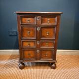 Antique Small Period Oak and Walnut Chest of Drawers 