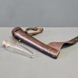 Antique Hukin & Heath Silver Topped Hunting Flask and Leather Case