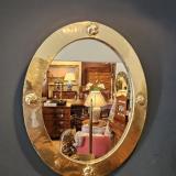Antique Art Nouveau Brass Framed Mirror