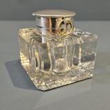 Antique Edwardian Silver Ink Well and Pocket Watch Holder by John Grinsell & Sons of Bimingham