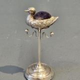 Antique Silver Duck Pin Cushion by Boot Pure Drug Company of Chester