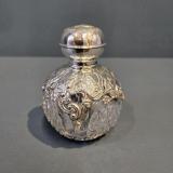 Antique Edwardian Silver Overlaid Scent Bottle