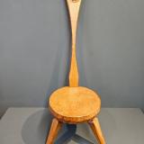 Antique Jack Gimble Adzed Oak Stool