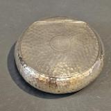 Antique Planished Silver Squeeze Tobacco Box by A & J Zimmerman of Birmingham
