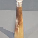 Antique Victorian Horn and Silver Hunting Flask