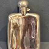 Antique Curved Silver Hip Flask by G & J W Hawksley of Sheffield