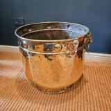 Antique Victorian Brass Log Bin at Sturmans Antiques planter for sale