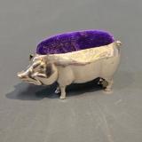 Antique Silver Pig Pin Cushion by Aide and Lovekin of Birmingham