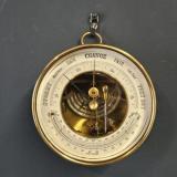 Antique Skeletonised Marine Barometer with Crescent Thermometer