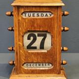Antique Victorian Oak Perpetual Desk Calendar