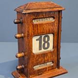 Antique Victorian Oak Perpetual Desk Calendar