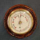 Antique Victorian Carved and Turned Walnut Barometer