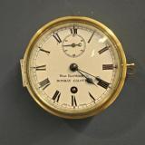 Antique Enamel Dial Ships Clock by The West End Watch Company