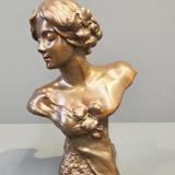 Antique Art Nouveau Bronze Bust
