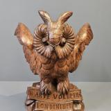 Large Victorian Carved Oak Long Eared Owl
