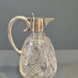 Antique Silver Cut Crystal Claret Jug by Army & Navy Co-operative Society Ltd of London