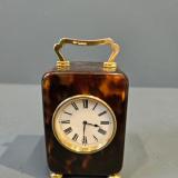Antique William Comyns Silver Gilt and Tortoise Shell Clock for sale Mantel clock