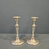 Antique Pair of Victorian Adams Style Silver Candlesticks by Walker & Hall of Sheffield at Sturmans Antiques candlesticks for sale