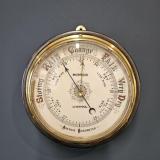 Antique Victorian Brass and Steel Cased Rapid Indicating Marine Barometer at Sturmans Antiques barometer for sale