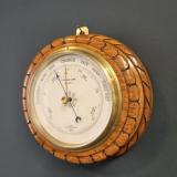 Antique Victorian Petal Carved Oak Barometer at Sturmans Antiques barometers for sale