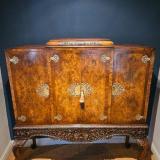 Antique 1920's Burr Walnut Cocktail Cabinet at Sturmans Antiques furniture for sale