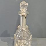 Antique George V Silver Neck Cut Crystal Decanter by William Hutton & Sons of Sheffield at Sturmans Antiques silver for sale