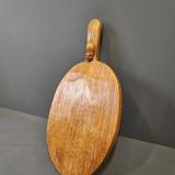 Thompsons of Kilburn Mouseman Adzed Oak Cheese Board at Sturmans Antiques Mouseman for sale 