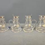Antique Matching Hallmarked Set of 4 Whisky Noggins by John Grinsell & Sons of Birmingham at Sturmans Antiques silver and glassware for sale