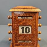 Antique Edwardian Oak Perpetual Desk Calendar at Sturmans Antiques calendar for sale