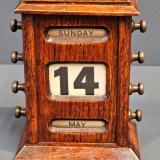 Antique Edwardian Oak Perpetual Desk Calendar at Sturmans Antiques calendar for sale